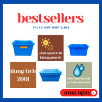 thùng chữ nhật nhựa LLDPE dung tích 200l cao 43cm và cao 54cm