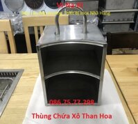 Thùng chứa xô than hoa, Thùng inox đựng khay than bếp nướng giá rẻ