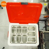 THÙNG ĐÁ 60L KÈM 9 KHAY TOPPING INOX