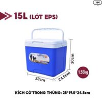 Thùng Đá Giữ Lạnh Giữ Nhiệt Cắm Trại Dã Ngoại Ướp Các Loại Thức Uống Và Thực Phẩm Dung Tích 24 Lít 164 - 15L