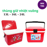 thùng đá giữ nhiệt vuông có quai sách, phích vuông nhựa Việt Nhật