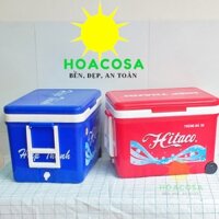 Thùng Đá Hitaco 38L ( 38 Lít)  Nhựa Hiệp Thành Có Bánh Xe, Tay Kéo, Vòi Xả, Giữ Đá Lâu- Đồ Gia Dụng Hoacosa