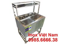 Thùng Đá Inox Có Khay Topping và Kệ Trên TD-TP17