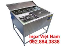 Thùng Đá Inox Khung Chân Có 9 Khay Topping TD-TP23