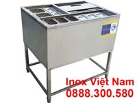 Thùng Đá Inox Khung Chân Có Khay Topping TD-TP04