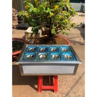 THÙNG ĐÁ INOX ƯỚP LẠNH KHAY TOPPING KÈM 8 KHAY 1/6