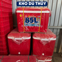Thùng đá lớn dung tích 85L có van xả màu đỏ giữ lạnh nhựa Chấn Thuận Thành dùng đựng đá nhà hàng, quán ăn, quán cafe