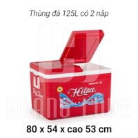 Thùng Đá Vuông 125L (125 Lít) 2 Nắp - Hitaco (Nhựa Hiệp Thành) - Có Vòi Xả, Có Tay Cầm, 2 Nắp, Giữ Lạnh Lâu.