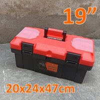 Thùng đồ nghề, hộp đựng dụng cụ nhựa LIWIN 19 inch 20x24x47cm màu cam chất liệu nhựa cứng bền bỉ