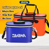 Thùng Đựng Cá Đi Câu Gấp Gọn Đa Năng SIZE 50CM / 45CM - Thùng Đựng Cá Chất Liệu Nhựa Dẻo SHIWA
