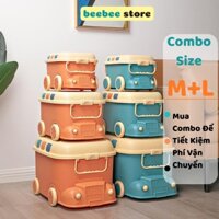 Thùng Đựng Đồ Chơi Cho Bé Có Bánh Xe, COMBO 2 Thùng Đựng Đồ Chơi Q013 Siêu Lớn