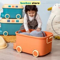 Thùng Đựng Đồ Chơi Cho Bé, Thùng Đựng Đồ Đa Năng Hình Ô Tô, Có Bánh Xe, Size Lớn, Mặt Thùng Có Thể Chơi L.eGo Q013