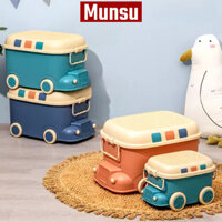 Thùng Đựng Đồ Chơi Hình Ô Tô, Thùng Nhựa Đồ Chơi Có Bé Dung Tích Lớn, Bánh Xe Di Chuyển, Có Nắp Chống Bụi Q013