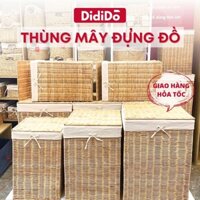 Thùng đựng đồ giặt mây kèm vải lót