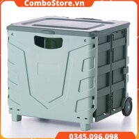 Thùng đựng đồ ô tô xe hơi gấp gọn vali kéo đa năng cao cấp - Xanh