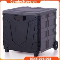 Thùng đựng đồ ô tô xe hơi gấp gọn vali kéo đa năng cao cấp - Đen - Xám