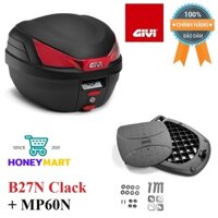 Thùng Đựng Đồ Sau Xe Máy Givi B27N Clack  27L  Monolock System Technology Tặng kèm đế đệm Honeymart