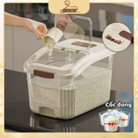 Thùng Đựng Gạo 20kg-35kg Nắp Lật Chống Côn Trùng Chống Ẩm, Hộp Đựng Gạo Đựng Ngũ Cốc Đồ Khô Cao Cấp