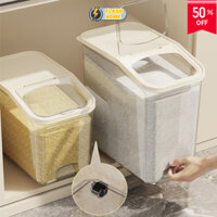 Thùng Đựng Gạo 20kg Có Nắp Chống Côn Trùng, Chống Ẩm, Hộp Đựng Gạo, Đựng Ngũ Cốc, Đồ Khô Bằng Nhựa Cao Cấp