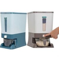 Thùng đựng gạo 20kg thông minh HOKORI 5339 - Kèm ca đong, nút nhấn lấy gạo