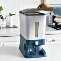 THÙNG ĐỰNG GẠO BẤM NÚT THÔNG MINH 10KG HÌNH CHỮ NHẬT [KÈM CỐC VO GẠO]