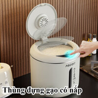 Thùng Đựng Gạo Có Nắp Đậy Chống Bụi Chống Ẩm,Nhiều Kích Cỡ 5Kg 10Kg  Chất Liệu Nhựa PP An Toàn