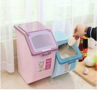 THÙNG ĐỰNG GẠO GIA ĐÌNH 15KG CÓ BÁNH XE