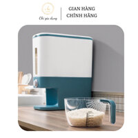 Thùng Đựng Gạo Thông Minh , Chất Liệu Nhựa PP Cao Cấp , Dung Tích 10kg - Kèm Cốc Đong Gạo