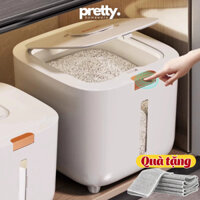 Thùng Đựng Gạo Thông Minh 5kg 10kg Chống Côn Trùng, Chống Ẩm, Kín Nắp Tự Động