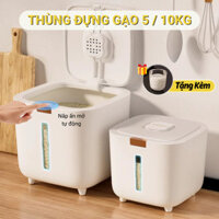 Thùng Đựng Gạo Thông Minh 5kg 10kg – Chống Côn Trùng, Chống Ẩm, Kín Nắp Tự Động Happyhome