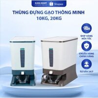 Thùng Đựng Gạo Thông Minh 10kg, 20kg, Nhấn Lấy Gạo Tự Động, Nắp Kín Chống Côn Trùng, Nhựa PP An Toàn, Kèm Cốc Đong