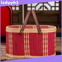 Thùng đựng giỏ dệt bằng tre đựng đồ ăn nhẹ trái cây bánh trung thu