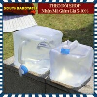 Thùng đựng nước mềm dung tích lớn 10l/ 15l/ 20l có vòi gấp gọn tiện dụng khi du lịch ngoài trời