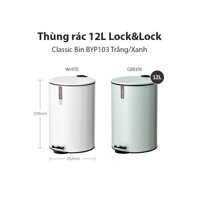 Thùng đựng rác 12L Lock&Lock Classic Bin BYP103 (màu Trắng/ Xanh)