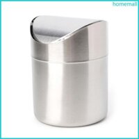 Thùng đựng rác để bàn bằng thép không gỉ HO Thùng rác có nắp xoay 1 5 L