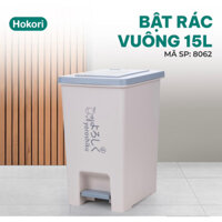 Thùng đựng rác gia đình, nhà hàng, khách sạn 15 lít Hokori Việt Nhật. Có 3 màu trang nhã