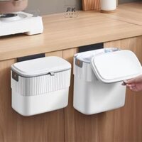 Thùng đựng rác nhà bếp treo cửa có nắp sang trọng 7 - 9L, thùng rác treo tủ bếp mini cỡ lớn nhỏ