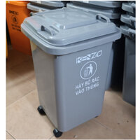 Thùng đựng rác nhựa 60 lít màu Xám -  có 04 bánh xe có nắp chống bay mùi