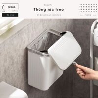 Thùng đựng rác phòng tắm treo tường FEEKA có nắp sang trọng, thùng rác treo tủ bếp mini cỡ lớn nhỏ dễ thương