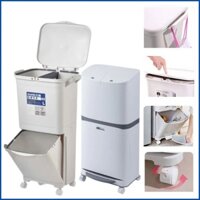Thùng đựng rác thông minh/Thùng rác 2 tầng chia ngăn dung tích  45L