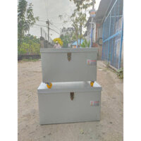 Thùng đựng vật liệu, Thùng đựng hàng, rương tôn đựng đồ đa năng có khóa, có bánh xe KT 50 x 30 x 30cm