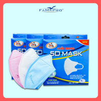 THÙNG - FAMAPRO 5D MASK Khẩu trang y tế kháng khuẩn 3 lớp Famapro 5D Mask quai chun 100 hộpthùng - HỘP - HỒNG