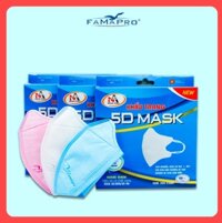 THÙNG - FAMAPRO 5D MASK Khẩu trang y tế kháng khuẩn 3 lớp Famapro 5D Mask quai chun 100 hộpthùng - Combo 2 màu - 3 LỚP