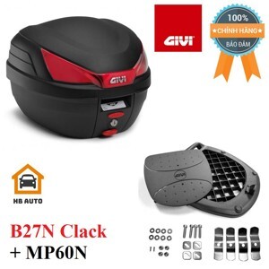 Thùng gắng motor, xe máy chính hãng GIVI B27N - Monolock Top Case 27L