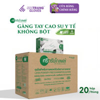 Thùng găng tay y tế Sri Trang Latex Không Bột phủ Polymer 6.2g 20 hộp/thùng