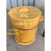 thùng gạo 30kg gỗ thông phong thuỷ