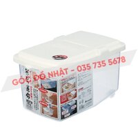 Thùng gạo 5kg nắp bật có bánh xe và ca đong nội địa Nhật Bản