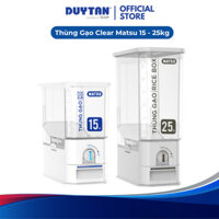 Thùng gạo Clear (15kg) DUY TÂN nhựa PP, chất liệu an toàn, thiết kế đo lường thông minh, ngăn ẩm mốc