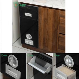 Thùng gạo mặt gương đen Huge H-GD300