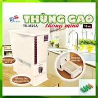 Thùng gạo thông  minh xuất khẩu 16kg Tashuan TS 3626A ảnh thật